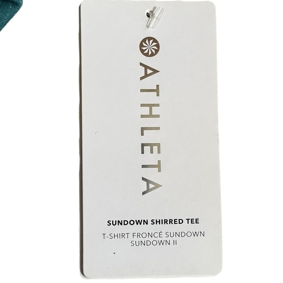Athleta Sundown Shirred Tee NWT Size 1X Teal Organic Cotton Oversized Dolman Top - Picture 6 of 10